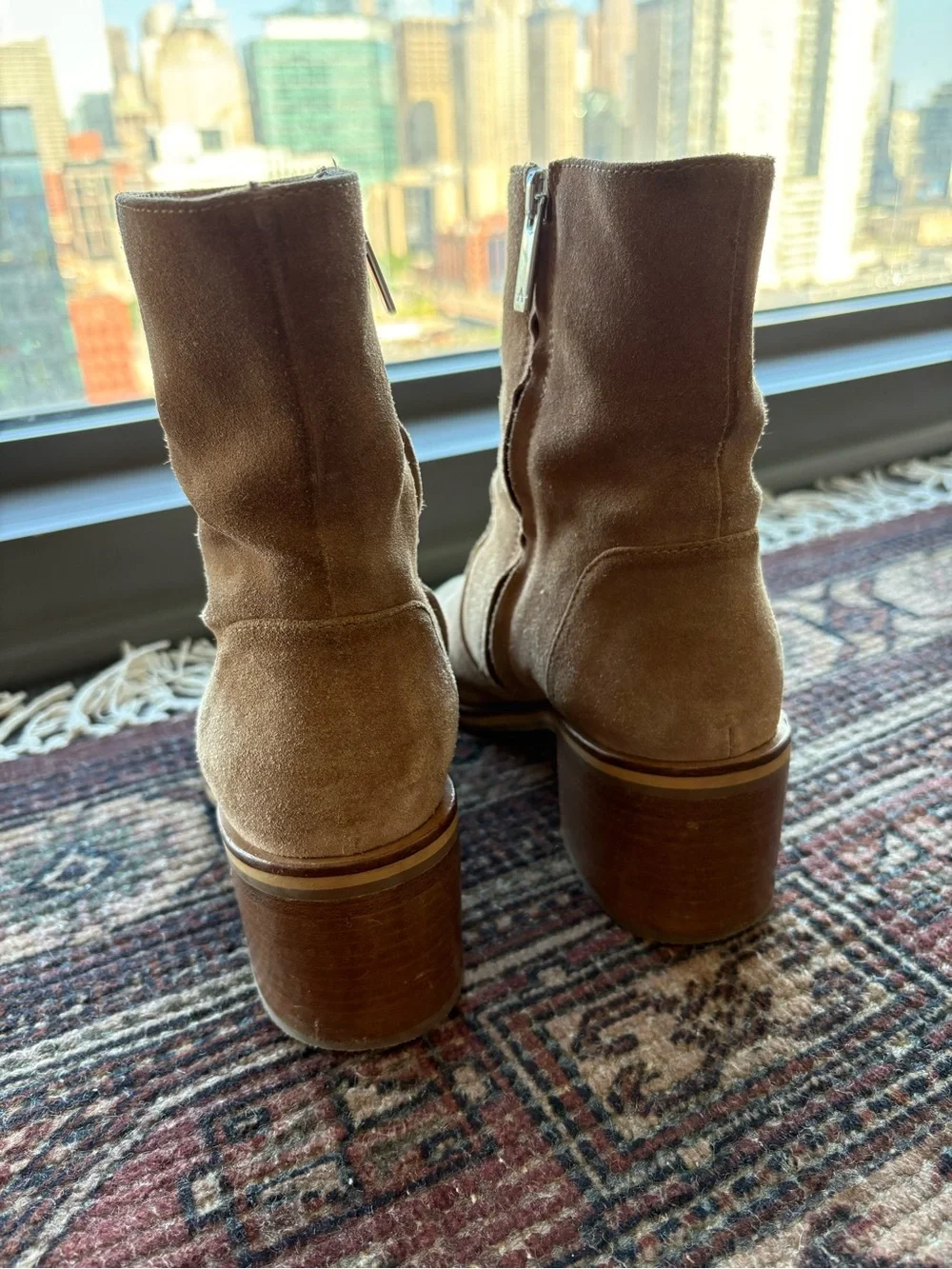 Aquatalia Janella Ankle Boot in Champagne Suede